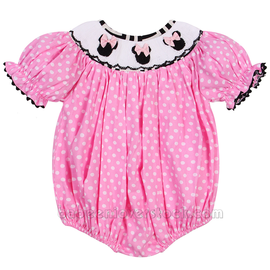 Cute minnie smocked bubble - BB1201